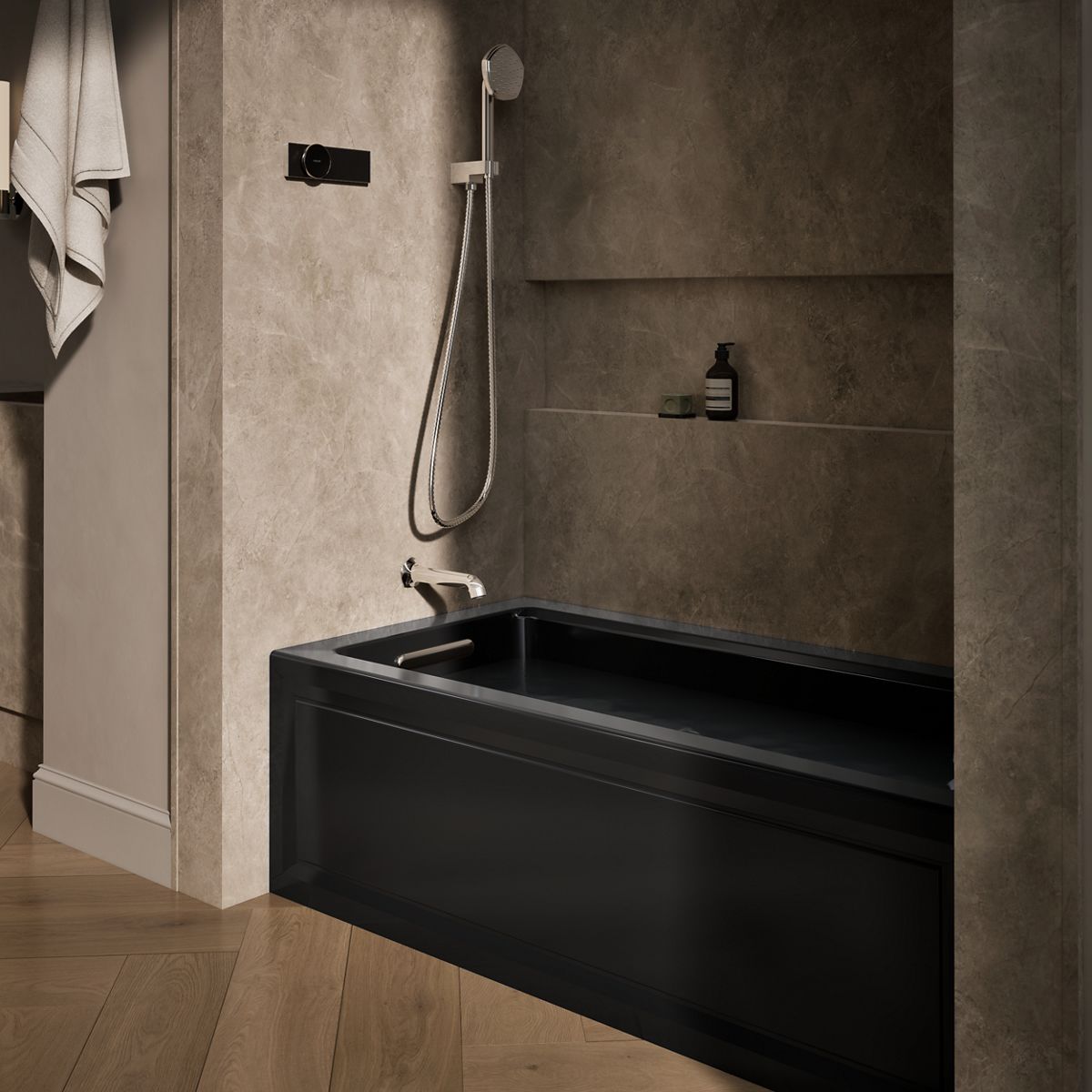 KOHLER K-1947-LAW Archer 60" x 30" alcove whirlpool bath with Bask heated surface, left drain