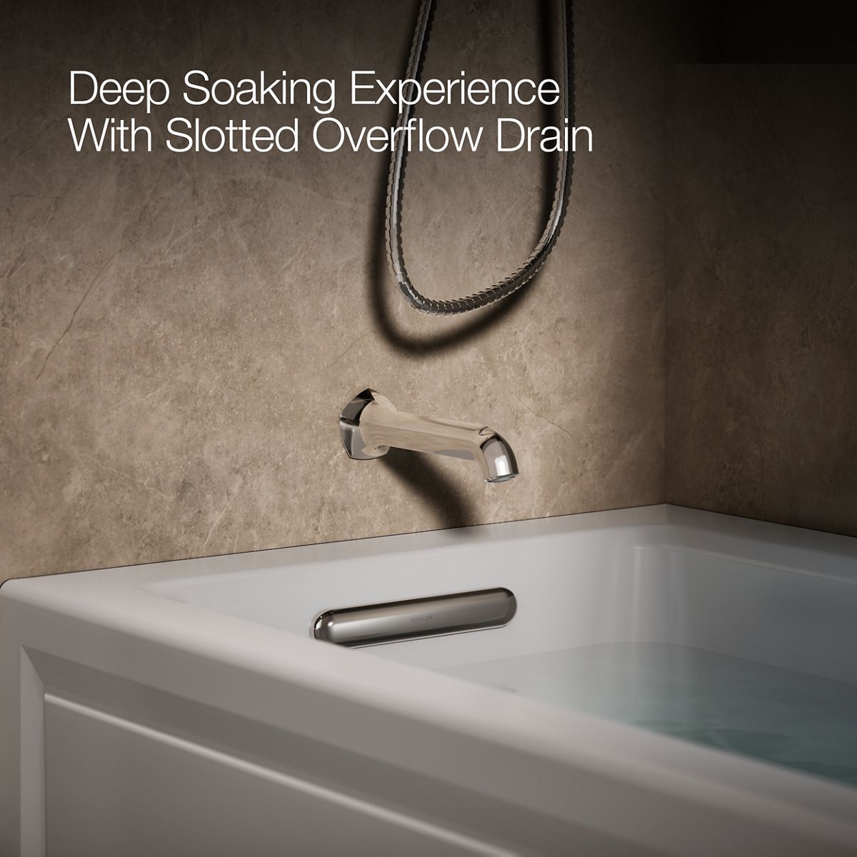 KOHLER K-1947-LAW Archer 60" x 30" alcove whirlpool bath with Bask heated surface, left drain
