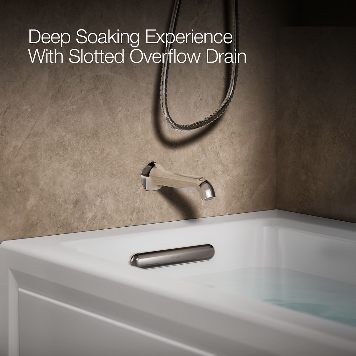 KOHLER K-1947-LAW Archer 60" x 30" alcove whirlpool bath with Bask heated surface, left drain