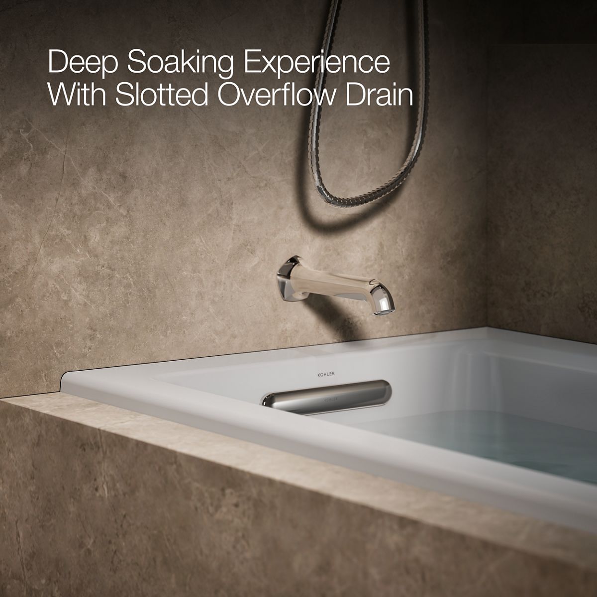 KOHLER K-1947-LH Archer 60" x 30" alcove heated whirlpool bath, left drain