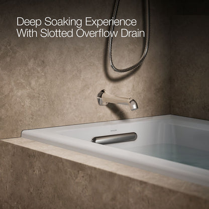 KOHLER K-1947-LW Archer 60" x 30" alcove whirlpool bath with Bask heated surface, left drain