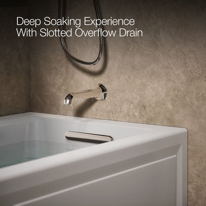 KOHLER K-1947-RAW Archer 60" x 30" alcove whirlpool bath with Bask heated surface, right drain