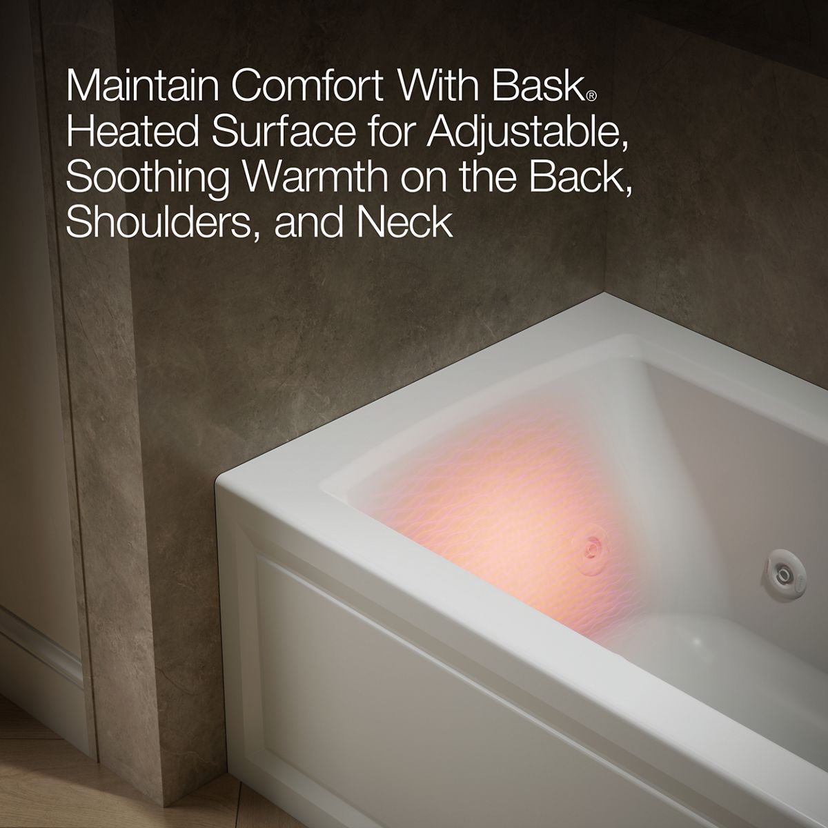 KOHLER K-1947-RAW Archer 60" x 30" alcove whirlpool bath with Bask heated surface, right drain