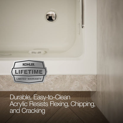 KOHLER K-1947-RH Archer 60" x 30" alcove heated whirlpool bath, right drain