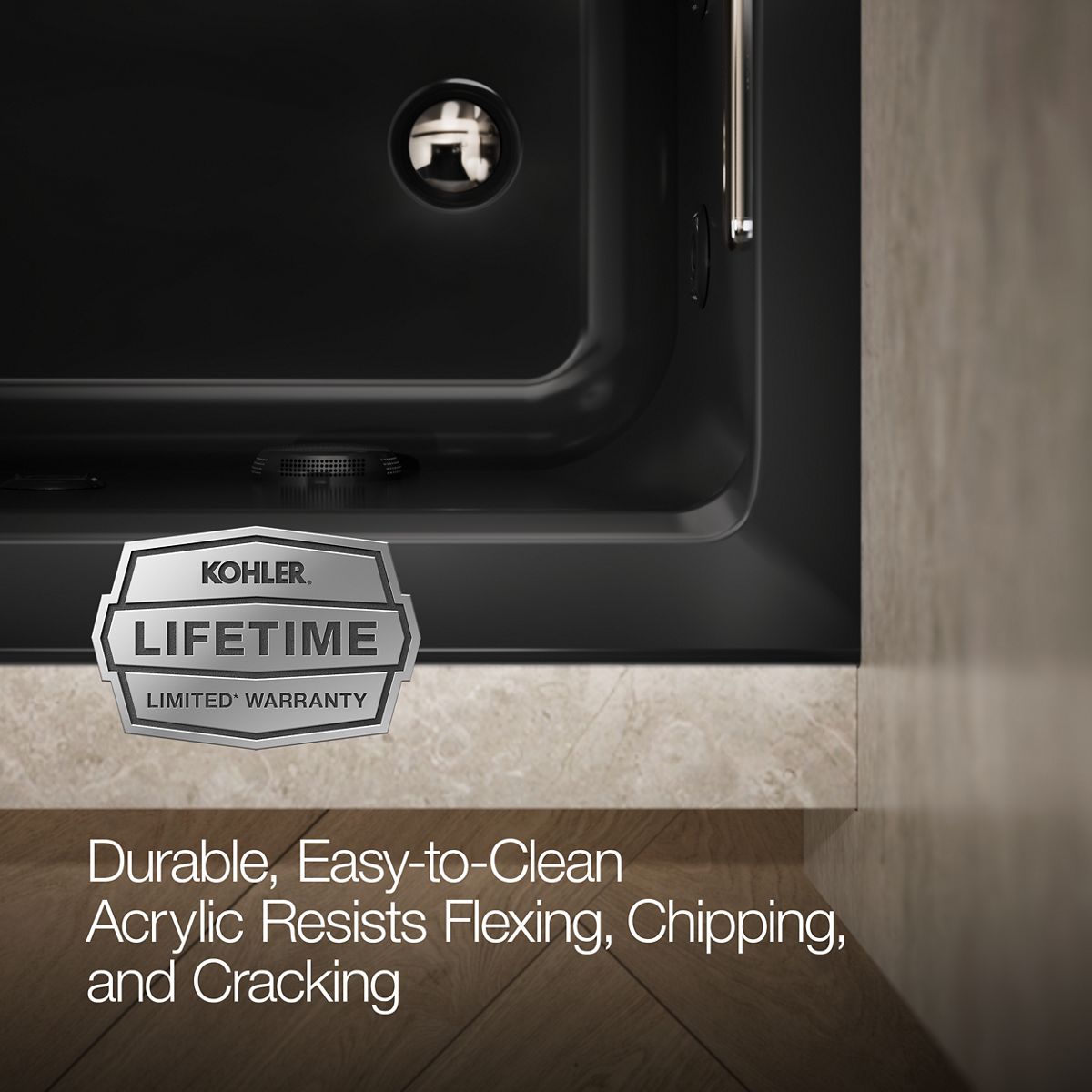 KOHLER K-1947-RH Archer 60" x 30" alcove heated whirlpool bath, right drain
