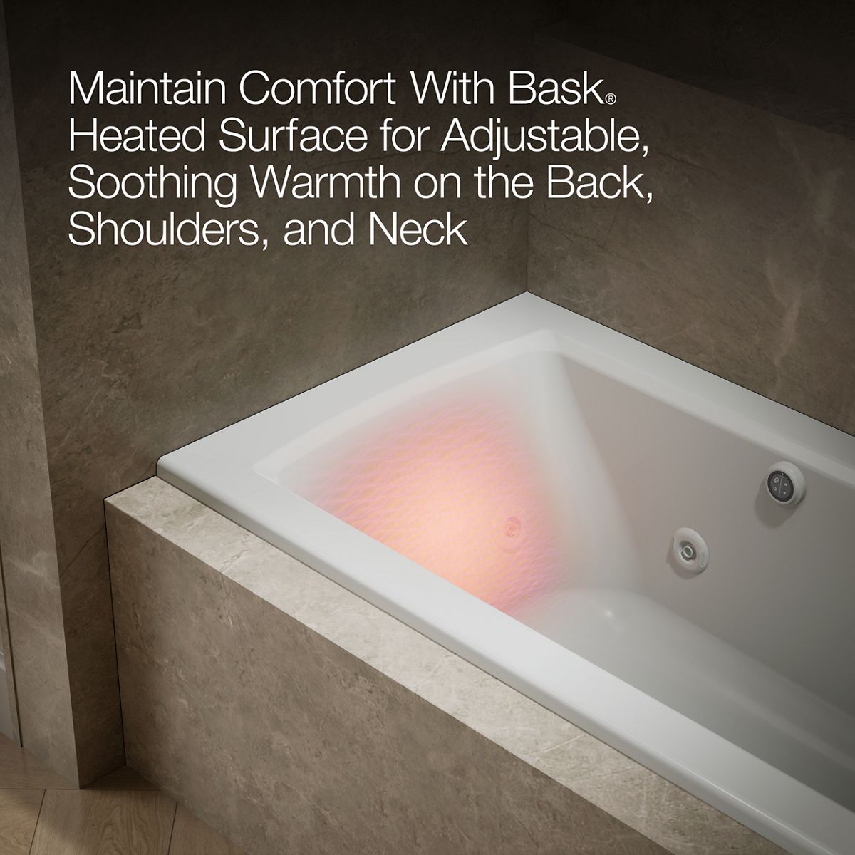 KOHLER K-1947-RW Archer 60" x 30" alcove whirlpool bath with Bask heated surface, right drain