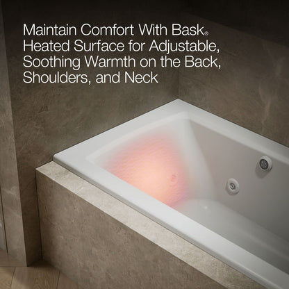 KOHLER K-1947-RW Archer 60" x 30" alcove whirlpool bath with Bask heated surface, right drain