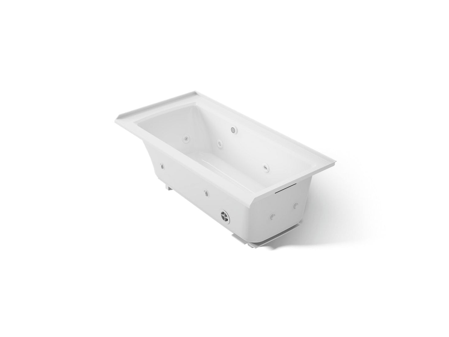 KOHLER K-1947-RW Archer 60" x 30" alcove whirlpool bath with Bask heated surface, right drain