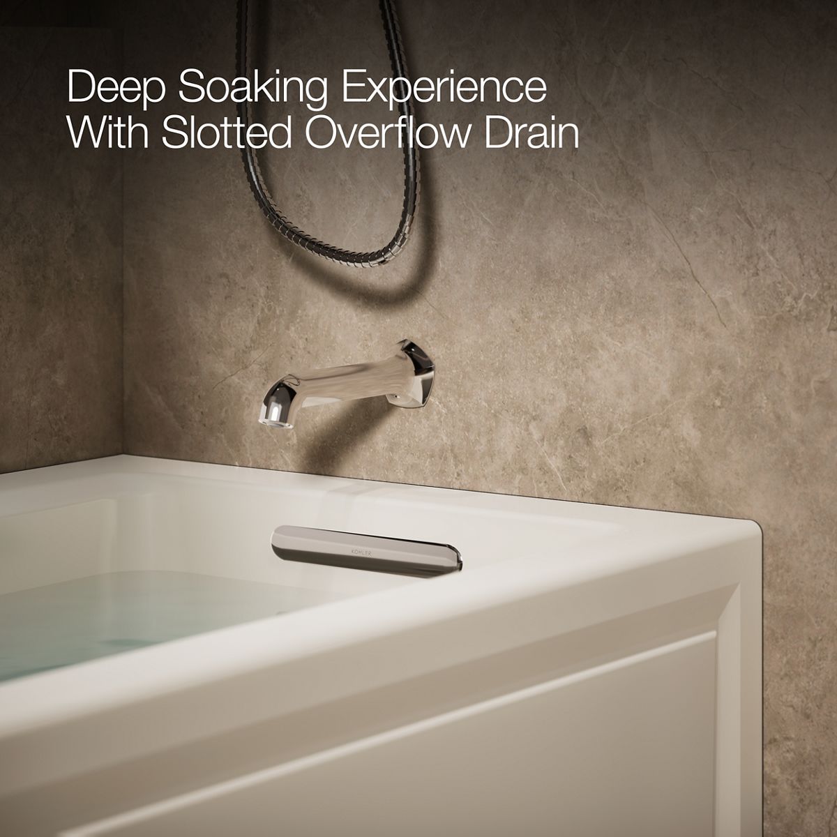KOHLER K-1947-XGHRA Archer 60" x 30" alcove Heated BubbleMassage air bath and whirlpool, right drain