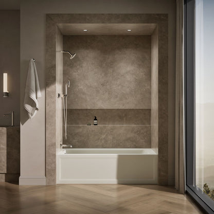 KOHLER K-1948-LA Archer 66" x 32" alcove bath, left drain