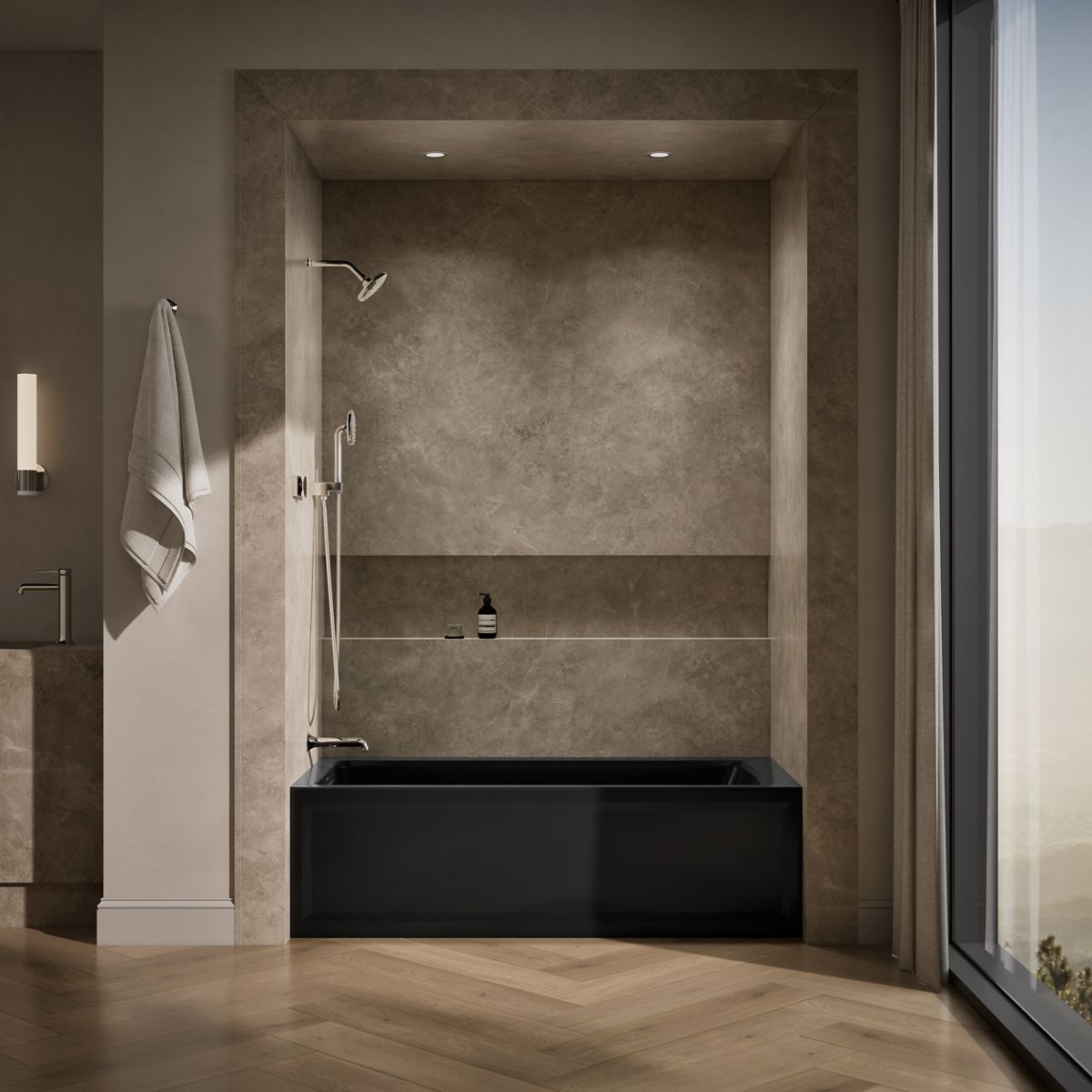 KOHLER K-1948-LAW Archer 66" x 32" alcove bath with Bask heated surface, left drain