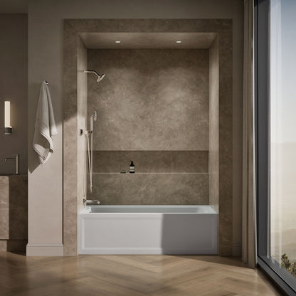 KOHLER K-1948-LAW Archer 66" x 32" alcove bath with Bask heated surface, left drain