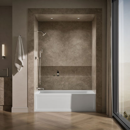 KOHLER K-1948-LAW Archer 66" x 32" alcove bath with Bask heated surface, left drain