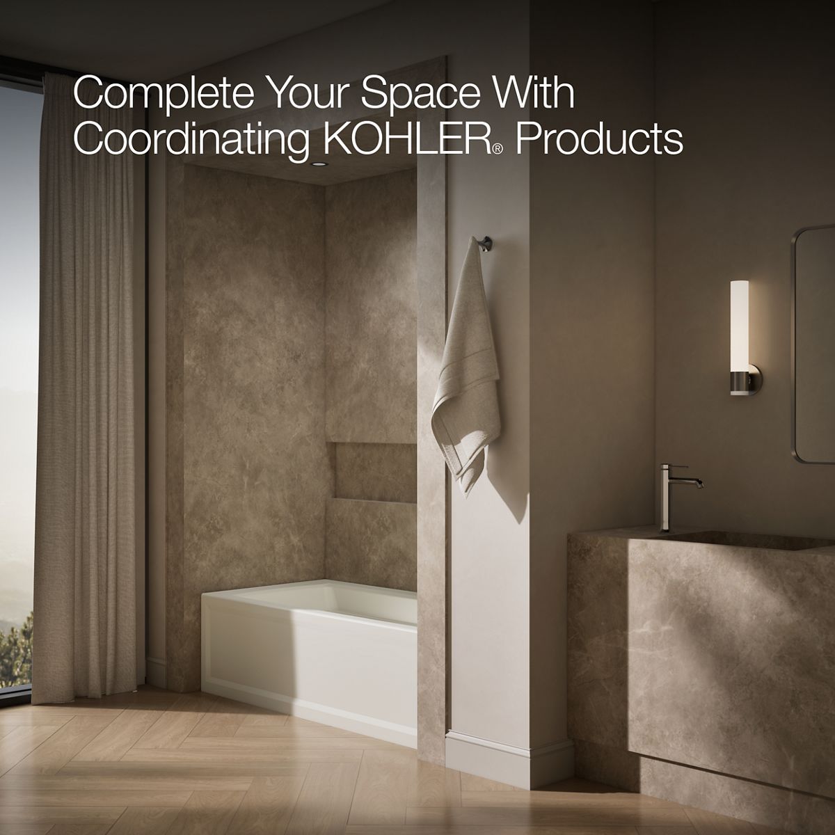 KOHLER K-1948-RAW Archer 66" x 32" alcove bath with Bask heated surface, right drain