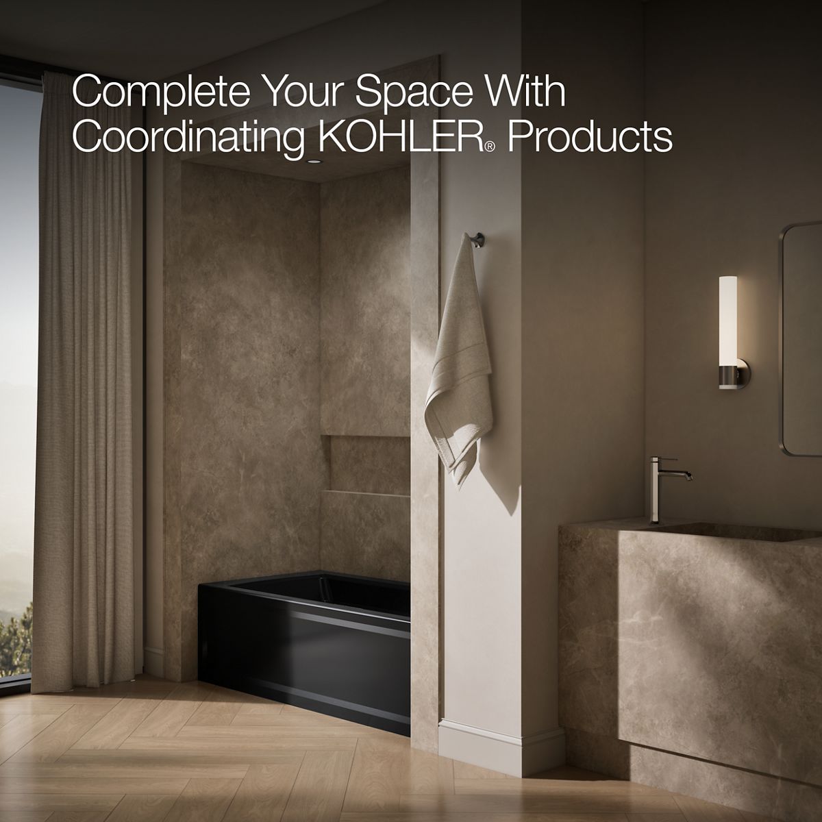 KOHLER K-1948-RAW Archer 66" x 32" alcove bath with Bask heated surface, right drain