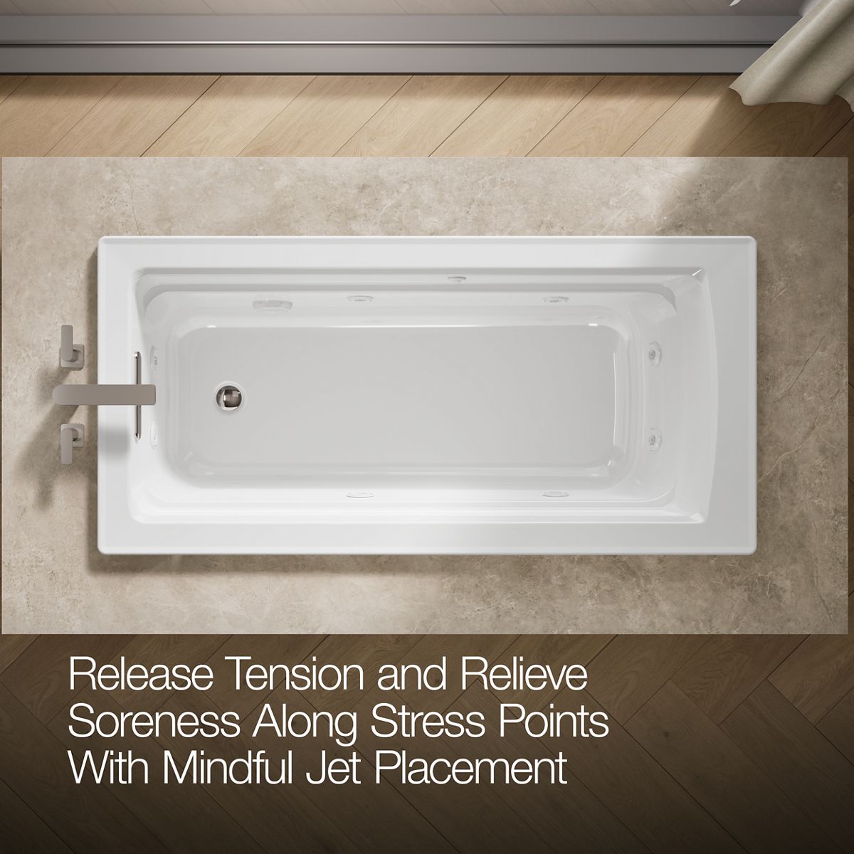 KOHLER K-1949 Archer 66" x 32" drop-in whirlpool