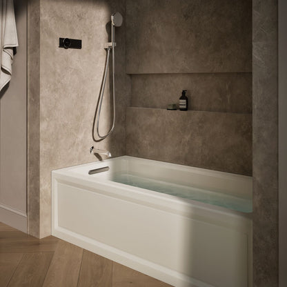 KOHLER K-1949-GHLA Archer 66" x 32" alcove Heated BubbleMassage air bath, left drain