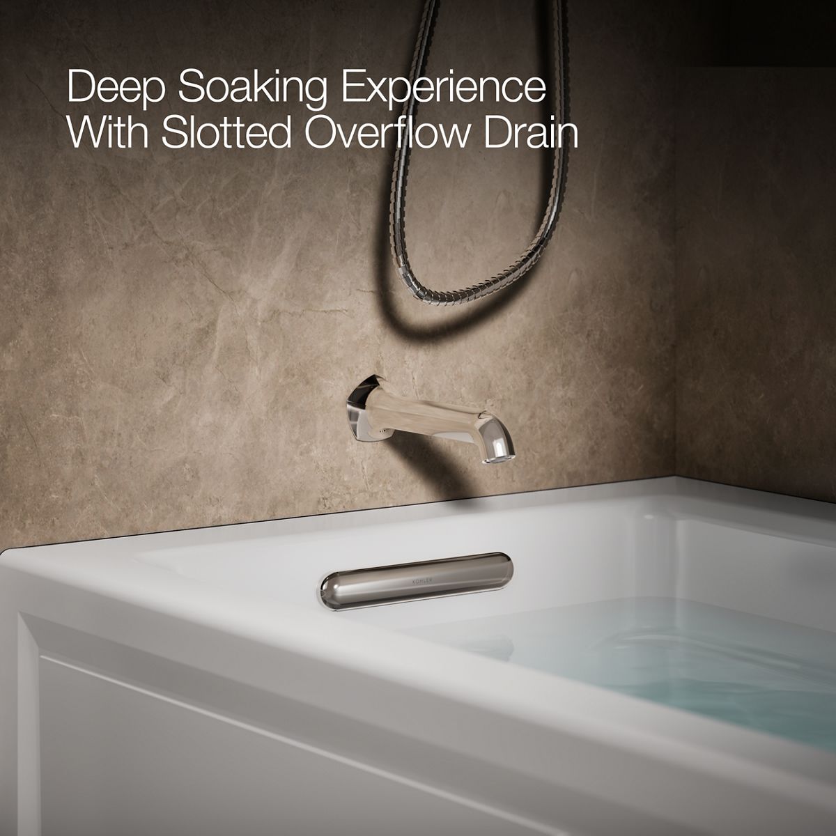 KOHLER K-1949-GHLA Archer 66" x 32" alcove Heated BubbleMassage air bath, left drain
