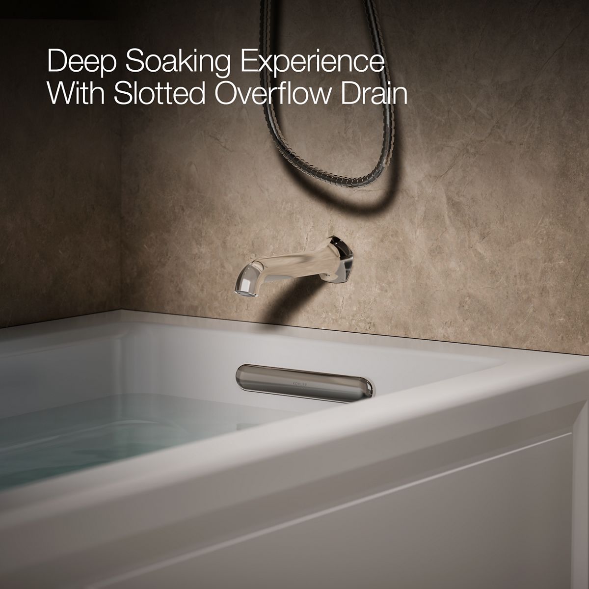 KOHLER K-1949-GHRA Archer 66" x 32" alcove Heated BubbleMassage air bath, right drain