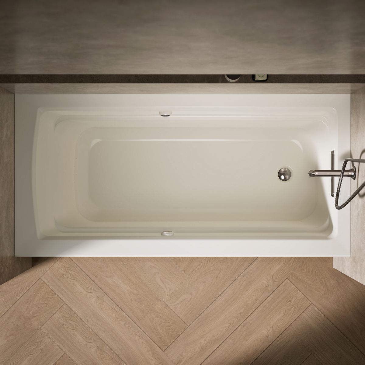 KOHLER K-1949-GHRAW Archer 66" x 32" alcove Heated BubbleMassage air bath with Bask heated surface, right drain
