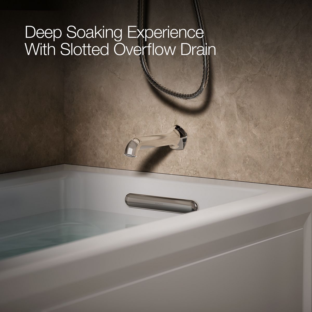 KOHLER K-1949-GHRAW Archer 66" x 32" alcove Heated BubbleMassage air bath with Bask heated surface, right drain