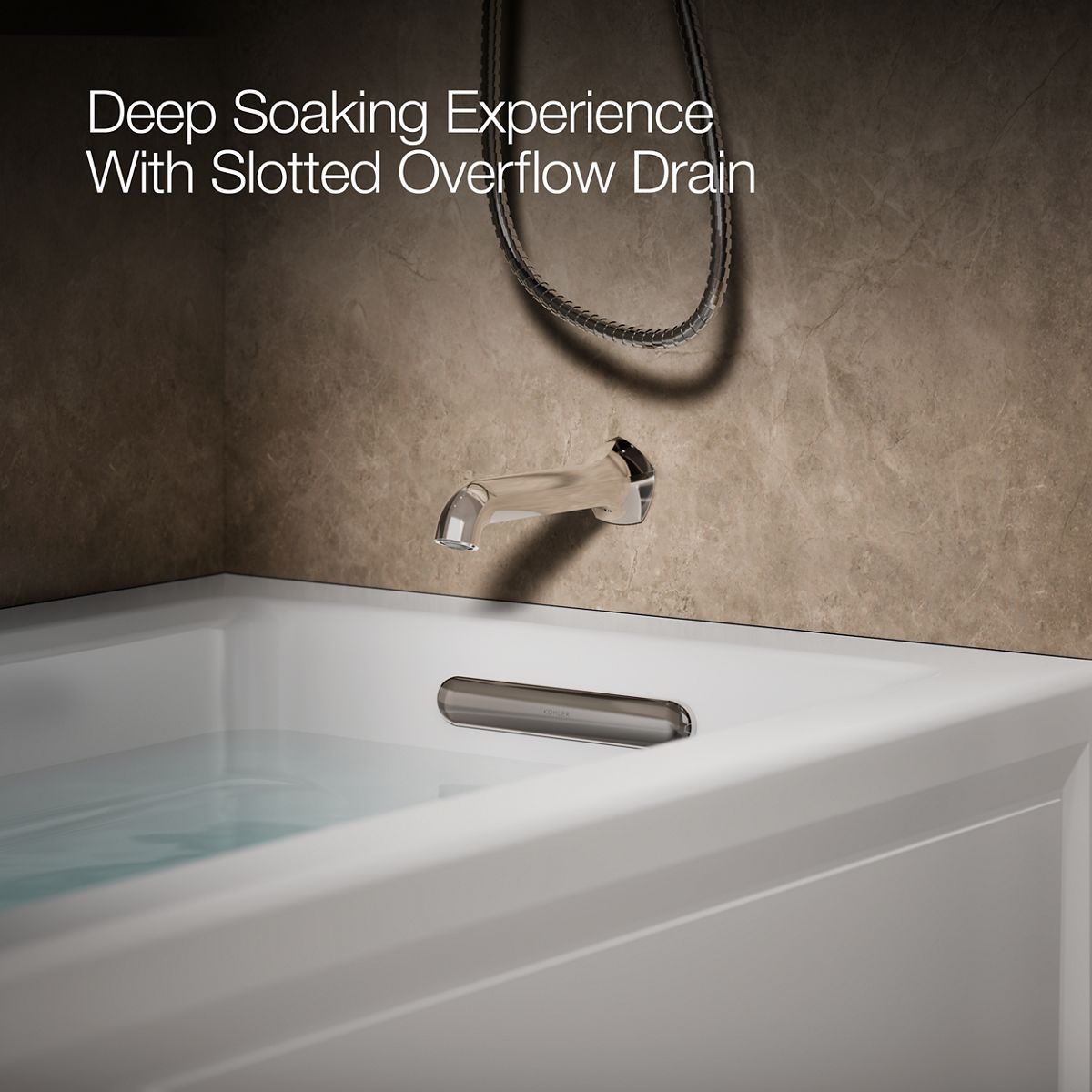 KOHLER K-1949-GHRAW Archer 66" x 32" alcove Heated BubbleMassage air bath with Bask heated surface, right drain