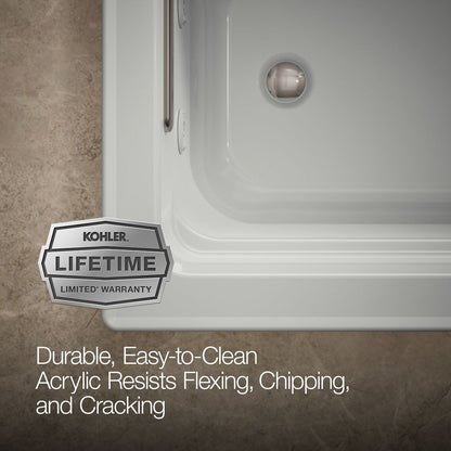 KOHLER K-1949-H Archer 66" x 32" drop-in heated whirlpool bath