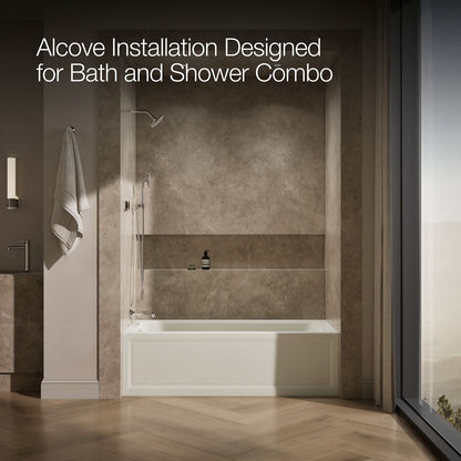 KOHLER K-1949-HLA Archer 66" x 32" alcove heated whirlpool, left hand