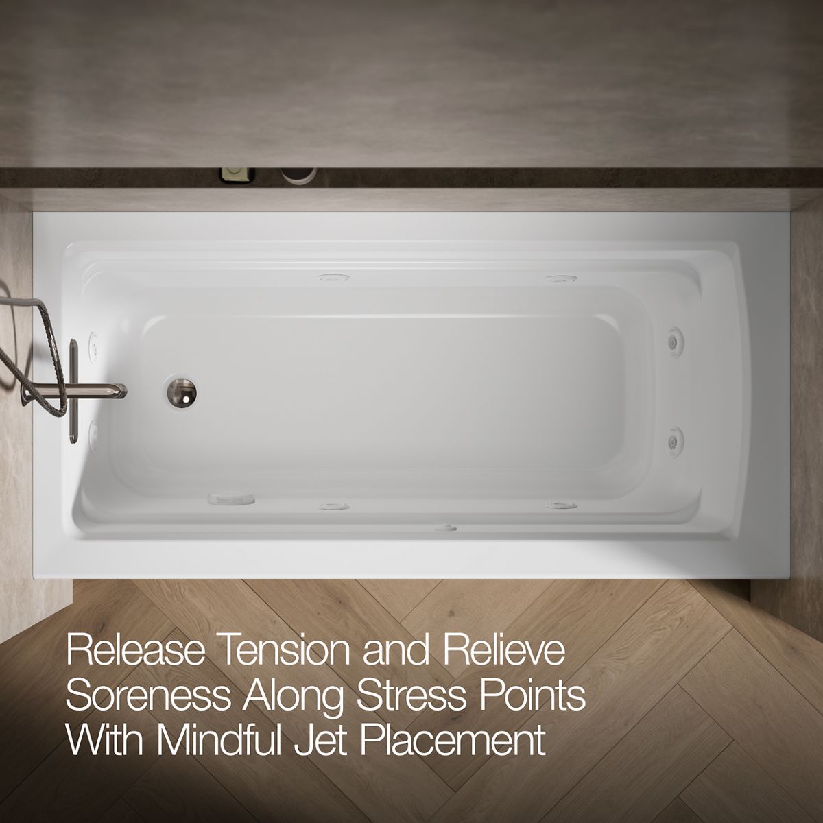 KOHLER K-1949-HLA Archer 66" x 32" alcove heated whirlpool, left hand