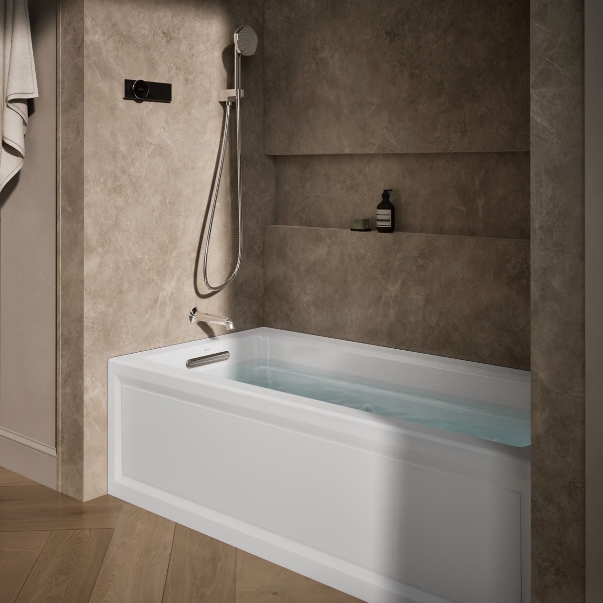KOHLER K-1949-HLA Archer 66" x 32" alcove heated whirlpool, left hand