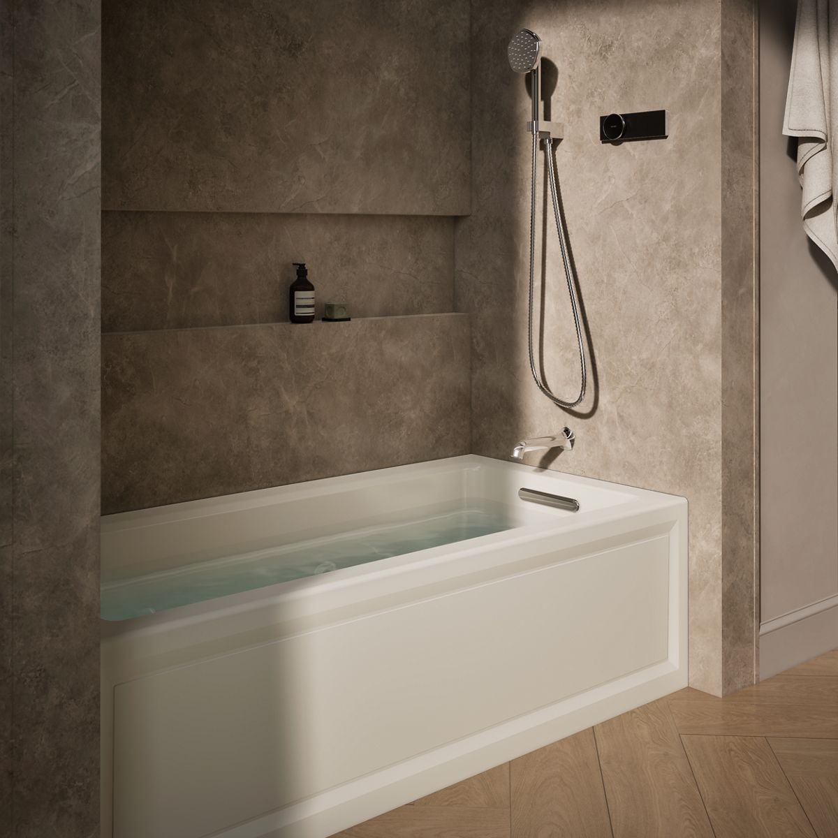 KOHLER K-1949-HRA Archer 66" x 32" alcove heated whirlpool, right drain