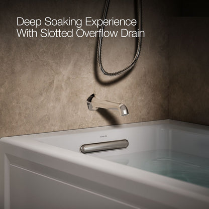 KOHLER K-1949-LA Archer 66" x 32" integral apron whirlpool with integral flange and left-hand drain