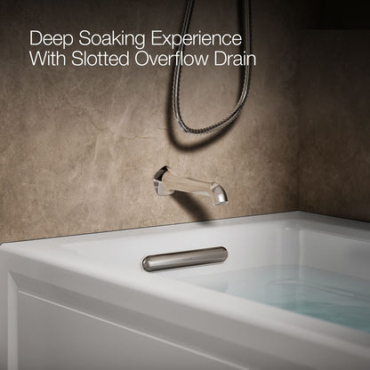 KOHLER K-1949-LAW Archer 66" x 32" alcove whirlpool bath with Bask heated surface, left drain