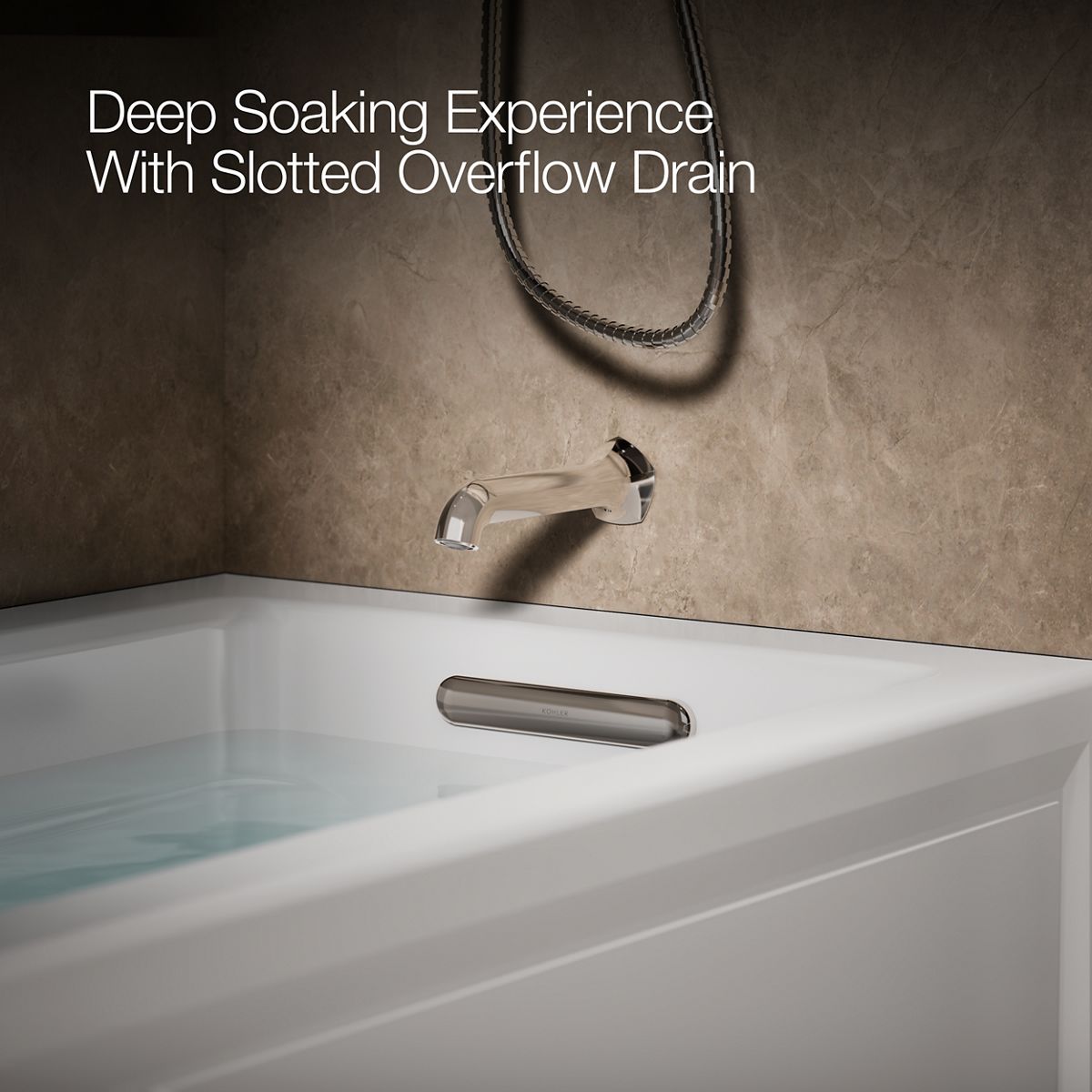 KOHLER K-1949-RA Archer 66" x 32" alcove whirlpool, right drain