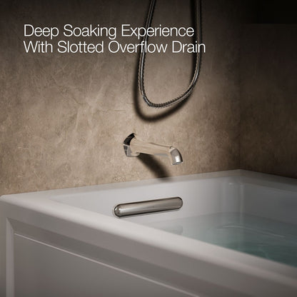KOHLER K-1949-XGHLA Archer 66" x 32" alcove Heated BubbleMassage air bath and whirlpool, left drain