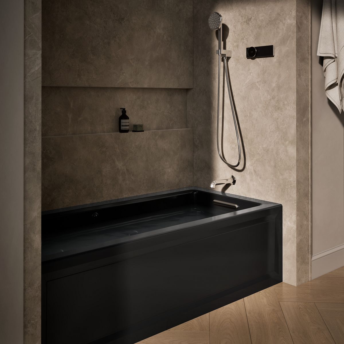 KOHLER K-1949-XGHRA Archer 66" x 32" alcove Heated BubbleMassage air bath and whirlpool, right drain