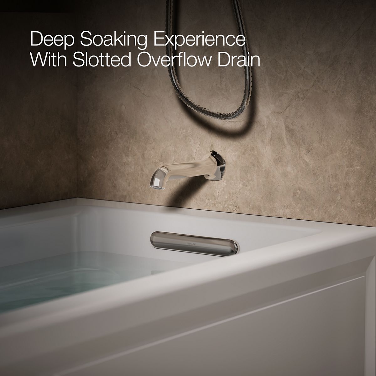 KOHLER K-1949-XGHRA Archer 66" x 32" alcove Heated BubbleMassage air bath and whirlpool, right drain