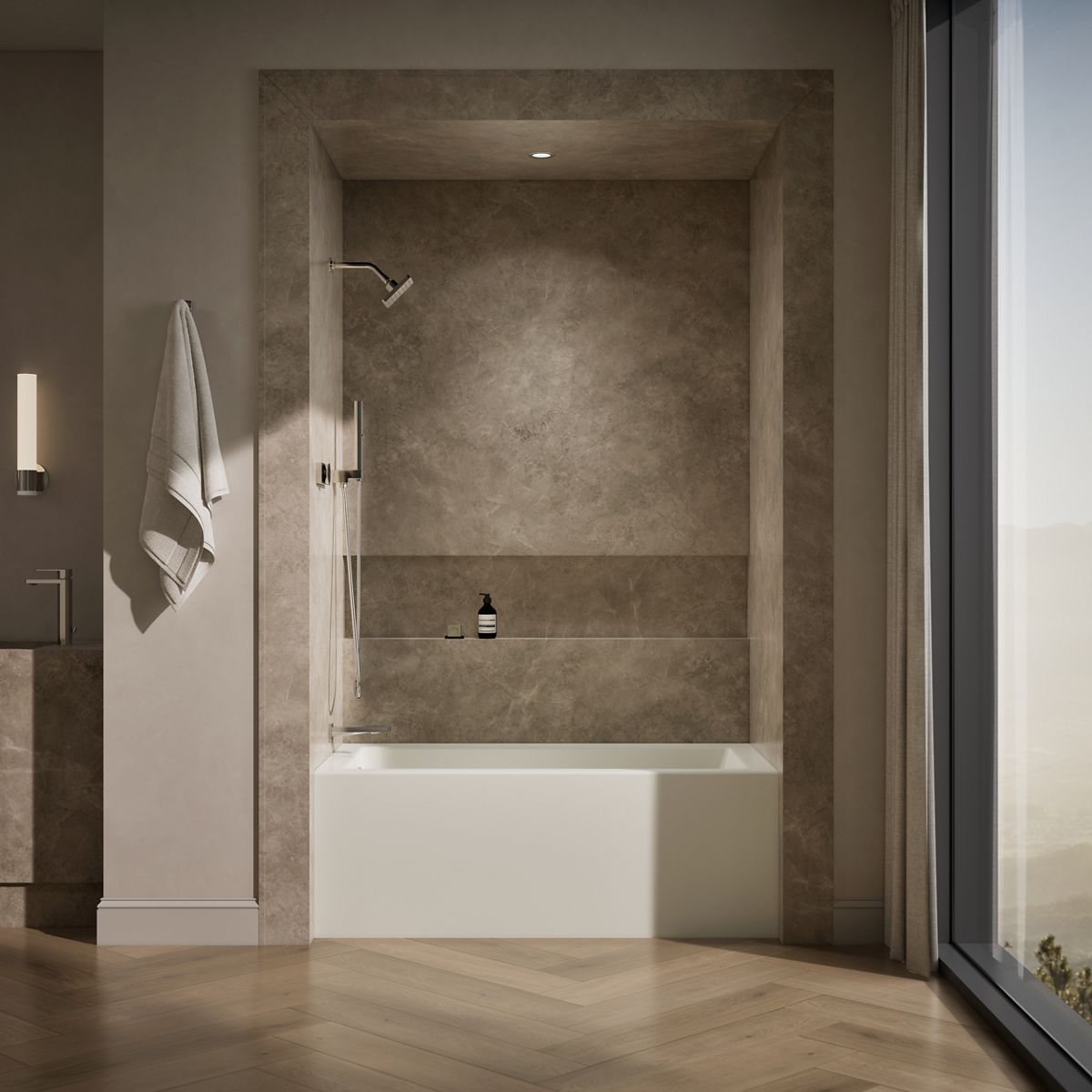 KOHLER K-1957-LA Underscore 60" x 32" alcove bath, left drain