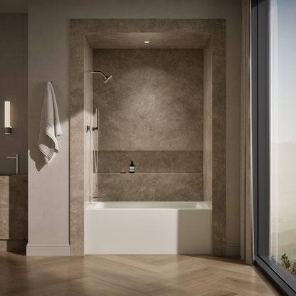 KOHLER K-1957-LA Underscore 60" x 32" alcove bath, left drain
