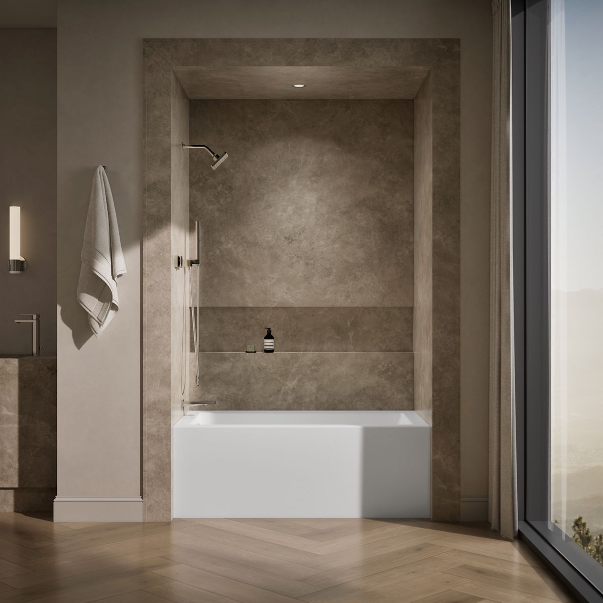 KOHLER K-1957-LA Underscore 60" x 32" alcove bath, left drain