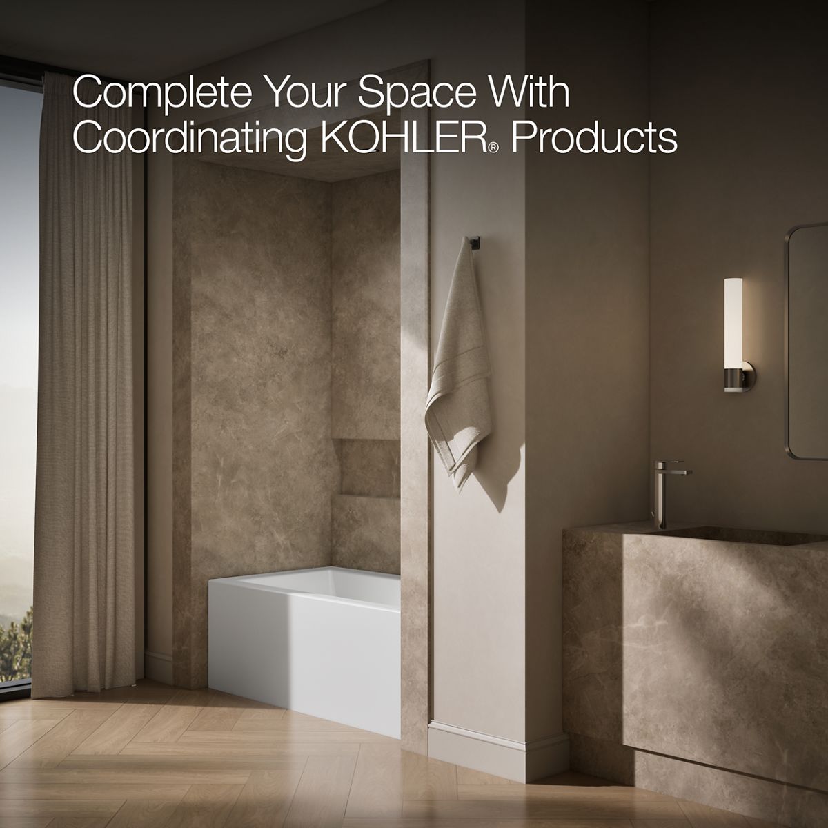 KOHLER K-1957-RA Underscore 60" x 32" alcove bath right drain