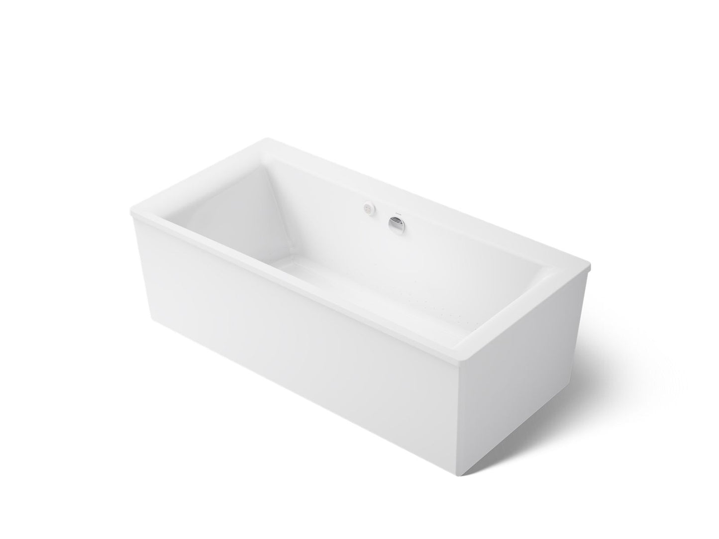 KOHLER K-1958-GHW Stargaze 72" x 36-1/4" freestanding Heated BubbleMassage air bath with Bask heated surface and straight shroud