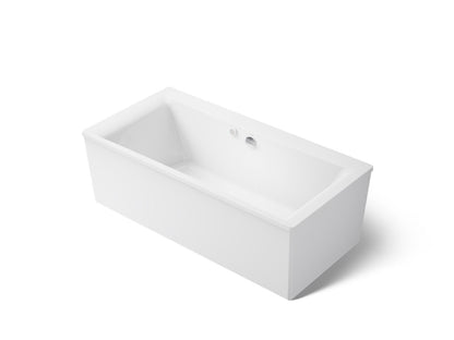 KOHLER K-1958-GHW Stargaze 72" x 36-1/4" freestanding Heated BubbleMassage air bath with Bask heated surface and straight shroud
