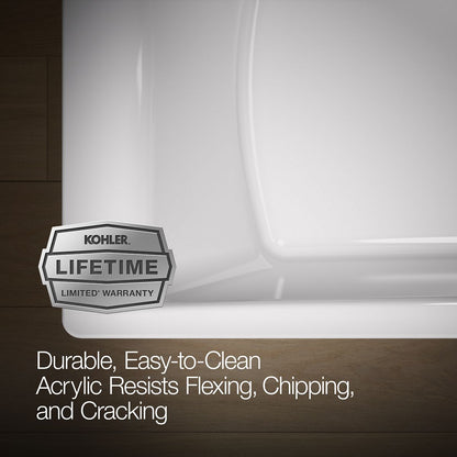 KOHLER K-1959-GH Stargaze 72" x 36" freestanding Heated BubbleMassage air bath with fluted shroud
