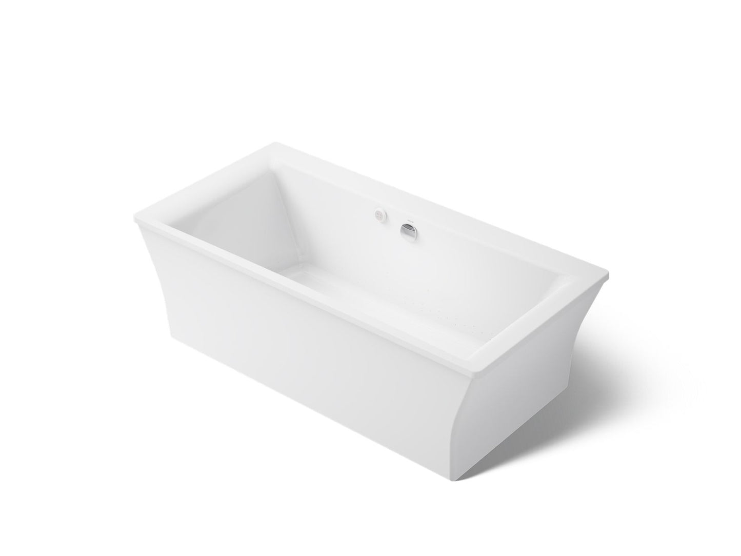 KOHLER K-1959-GHW Stargaze 72" x 36" freestanding Heated BubbleMassage air bath with Bask heated surface and fluted shroud