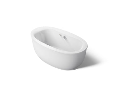 KOHLER K-1967-GH Sunstruck 65-1/2" x 35-1/2" oval freestanding Heated BubbleMassage air bath with fluted shroud