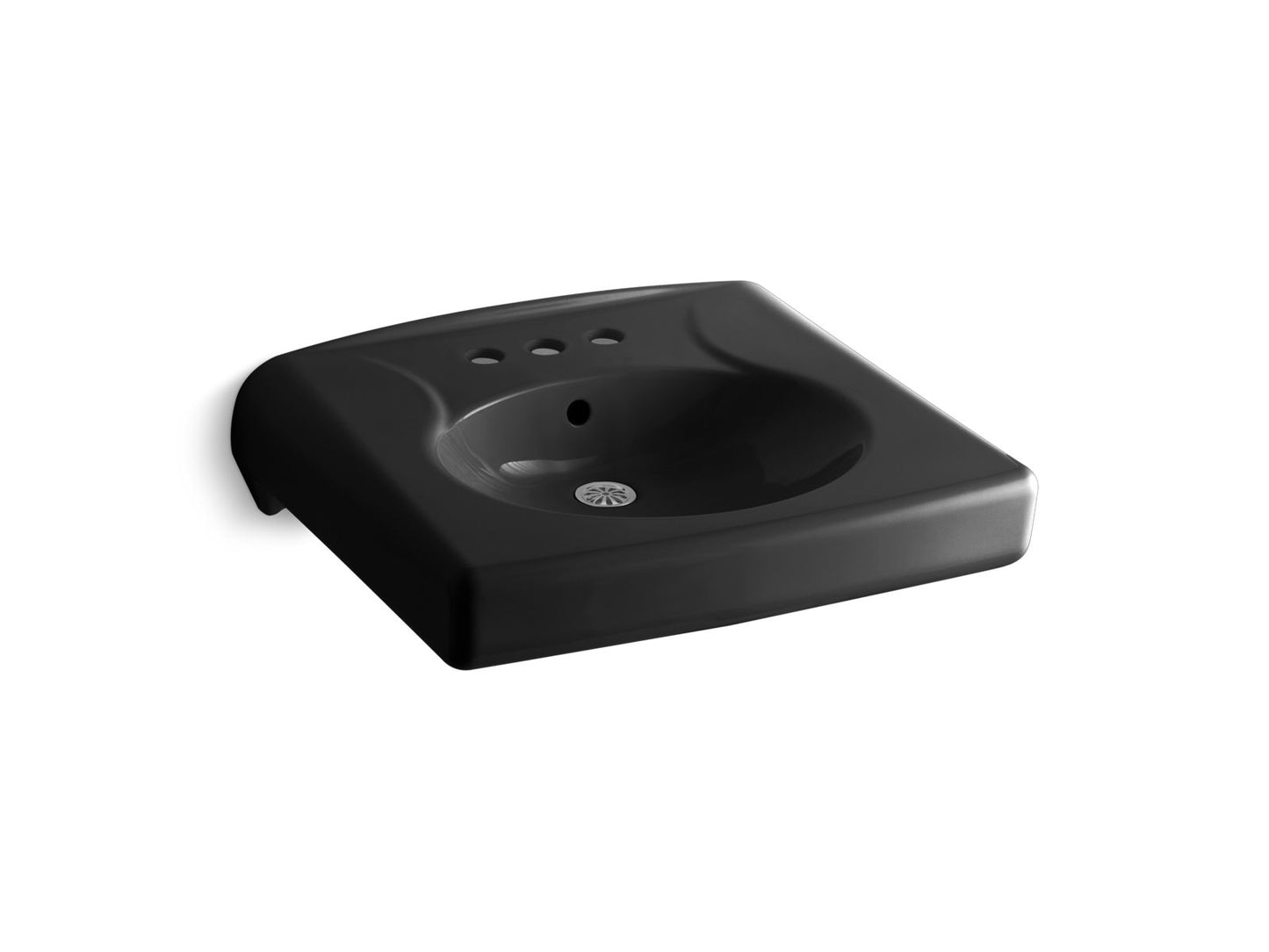KOHLER Brenham™ Wall-mount or concealed carrier arm mount commercial bathroom sink with 4" centerset faucet holes