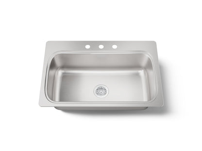 KOHLER K-20060-3 Verse 33" top-mount single-bowl kitchen sink