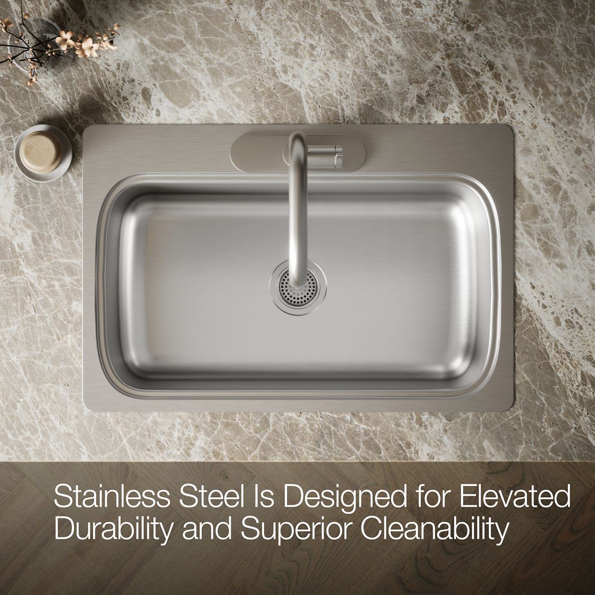 KOHLER K-20060-3 Verse 33" top-mount single-bowl kitchen sink