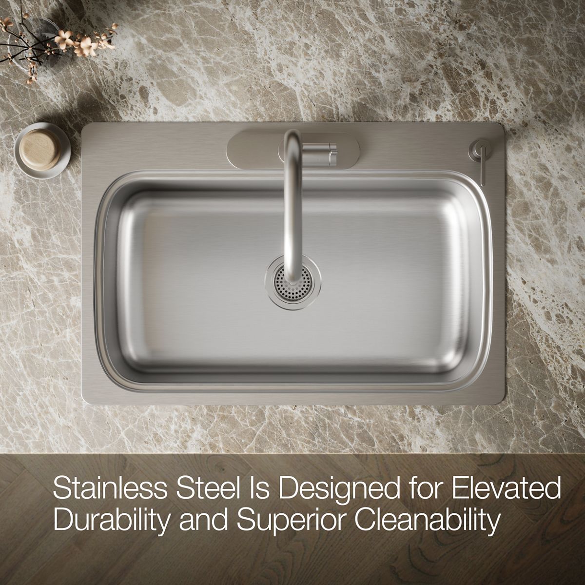KOHLER K-20060-4 Verse 33" top-mount single-bowl kitchen sink